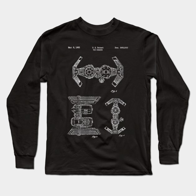 Tie Bomber (white) Long Sleeve T-Shirt by Big Term Designs